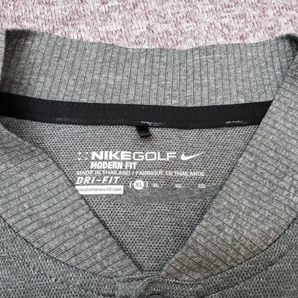 Nike Golf Modern Fit Dri-Fit Mens Gray Snap Shirt - Size XL - Picture 4 of 8